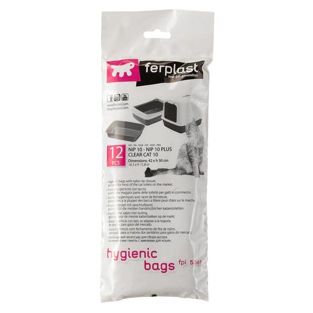 Ferplast FPI 5361 Sacchetti Igienici per Toilette Gatti 12 Pezzi-1