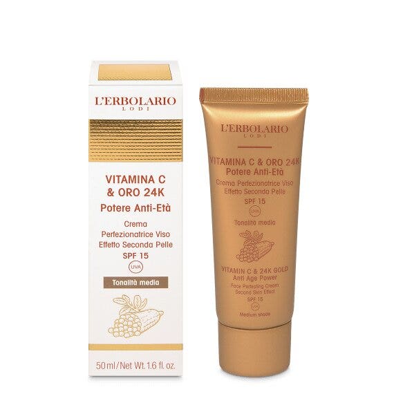 L'Erbolario Crema Perfezionatrice Viso Vitamina C & Oro 24K Tonalità Media 50ml-1