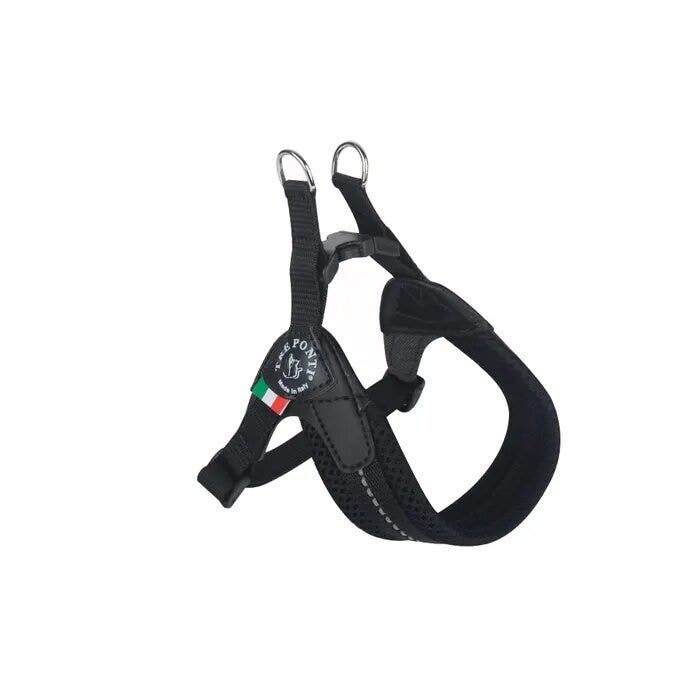 Tre Ponti Pettorina Easy Fit Con Sottopancia Regolabile In Rete Nero Per Cani 4/5kg Taglia 2-1