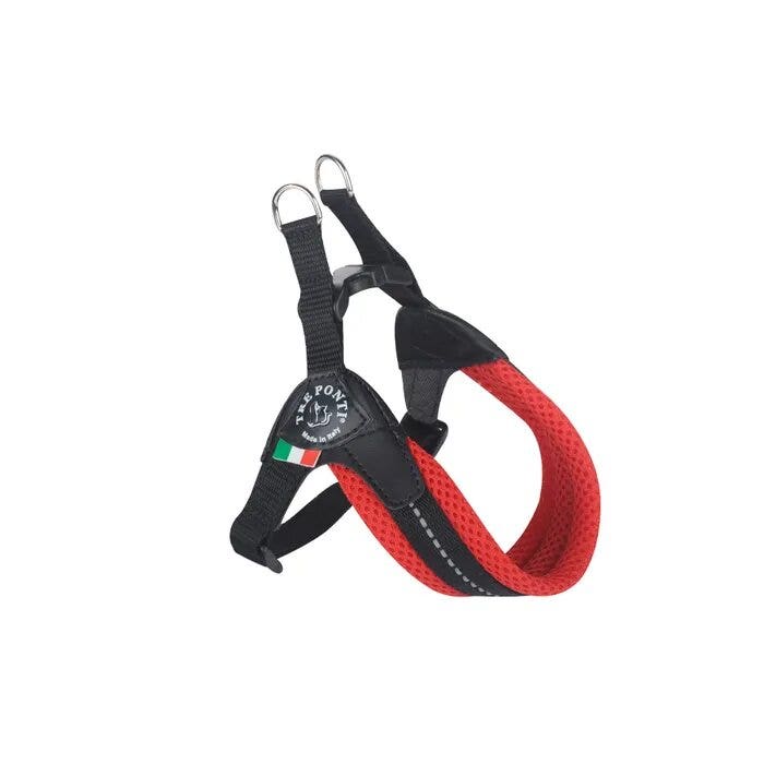Tre Ponti Pettorina Easy Fit Con Sottopancia Regolabile In Rete Rosso Per Cani 5/6kg Taglia 2,5-1