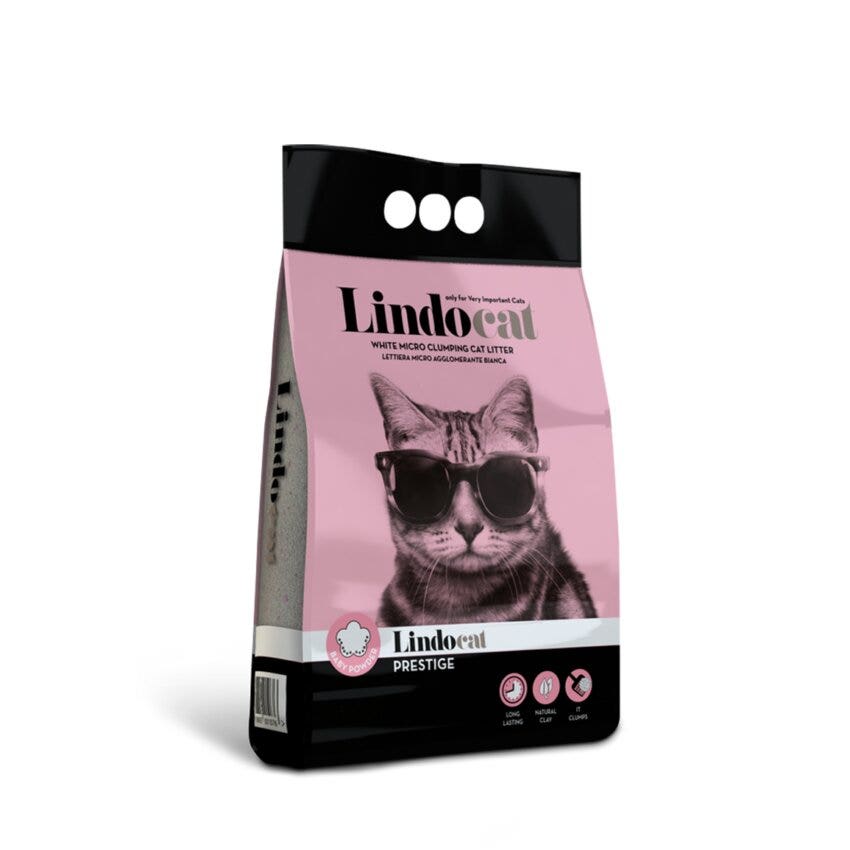 Lindocat Prestige Lettiera Per Gatti Agglomerante Bianca Profumo di Talco 10L-1