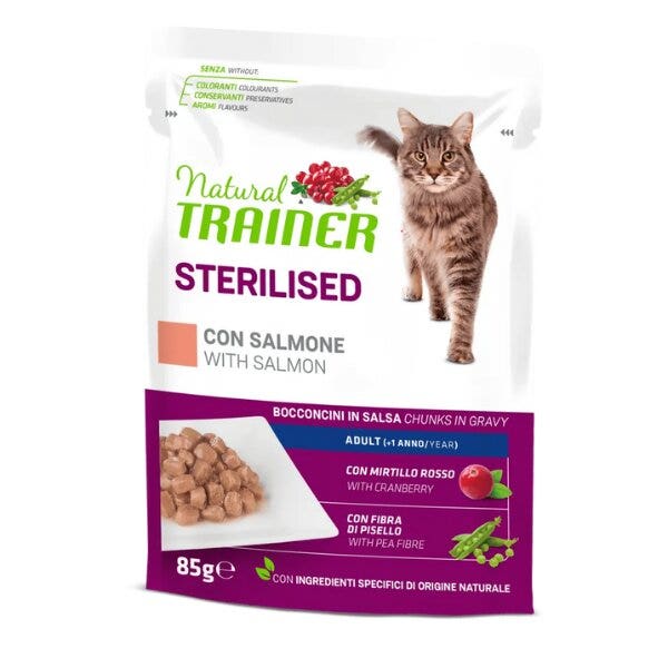 Natural Trainer Adult Sterilised Salmone Bocconcini In Salsa Busta 85g-1
