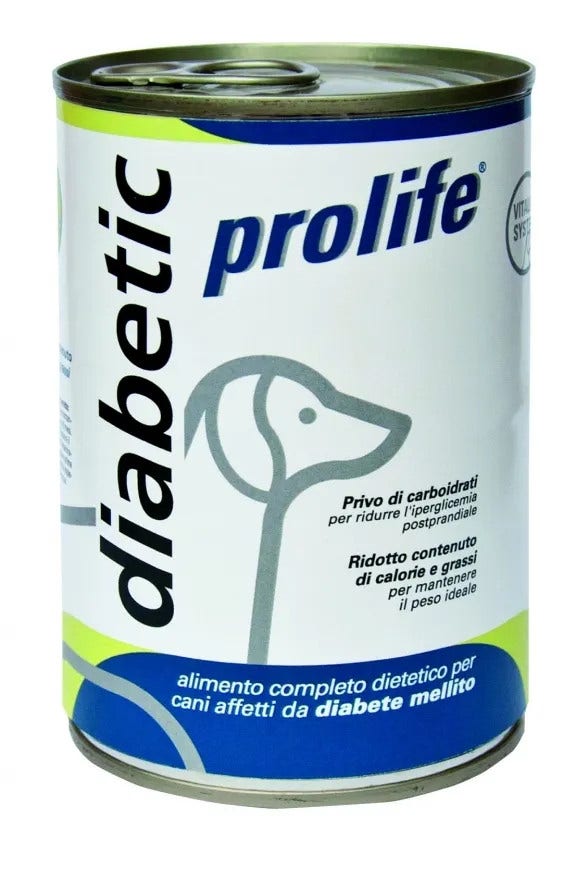Prolife Veterinary Diabetic Cibo Umido Per Cani Lattina 400g-2