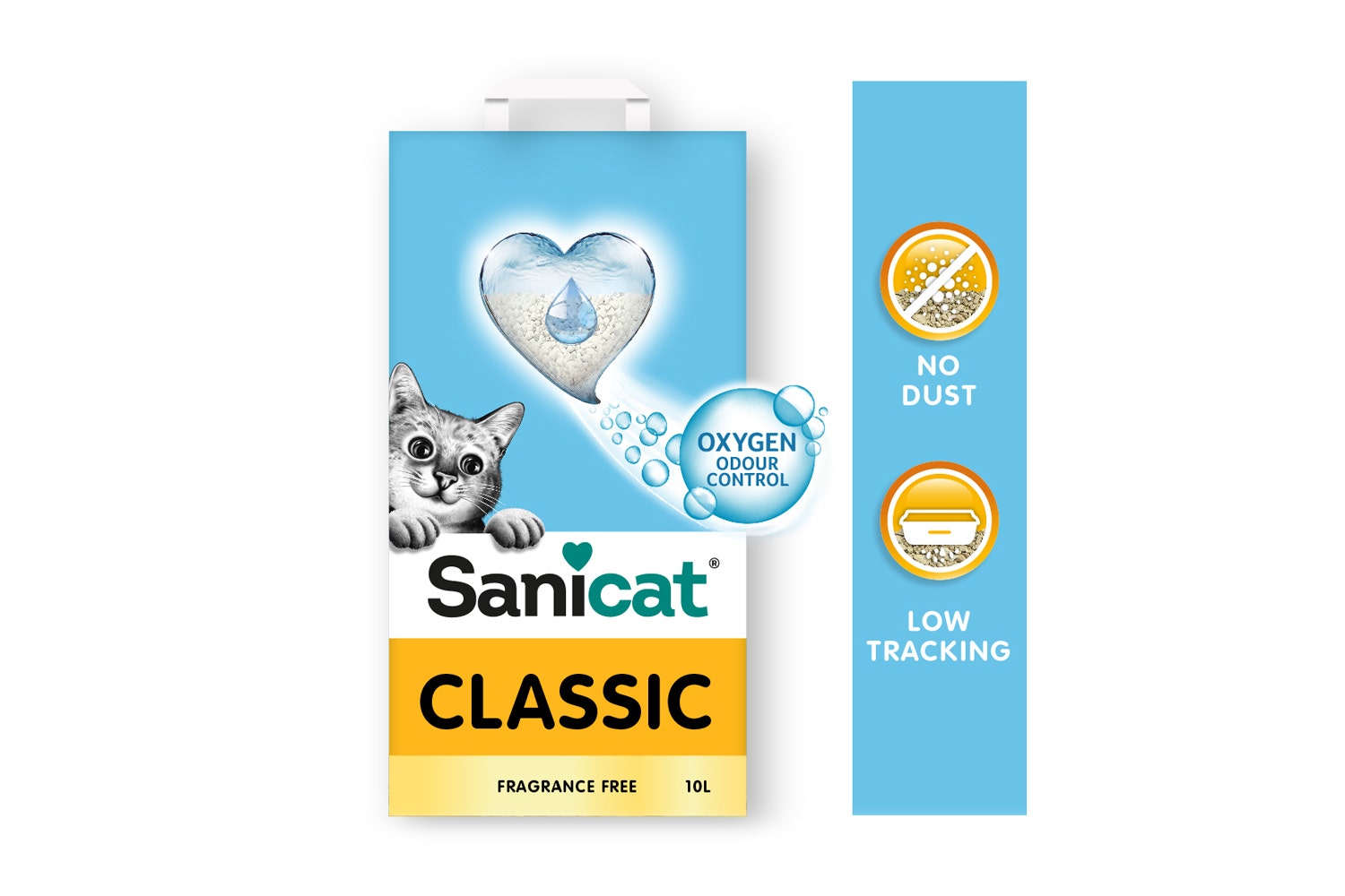 Sanicat Classic Lettiera Minerale Assorbente Senza Profumo Per Gatti 10L-5