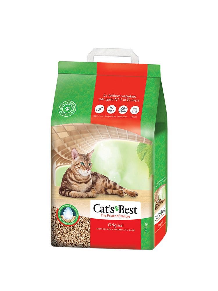 Cat's Best Original Okoplus Lettiera Vegetale Agglomerante E Incapsulante Odori Per Gatti 7L-1
