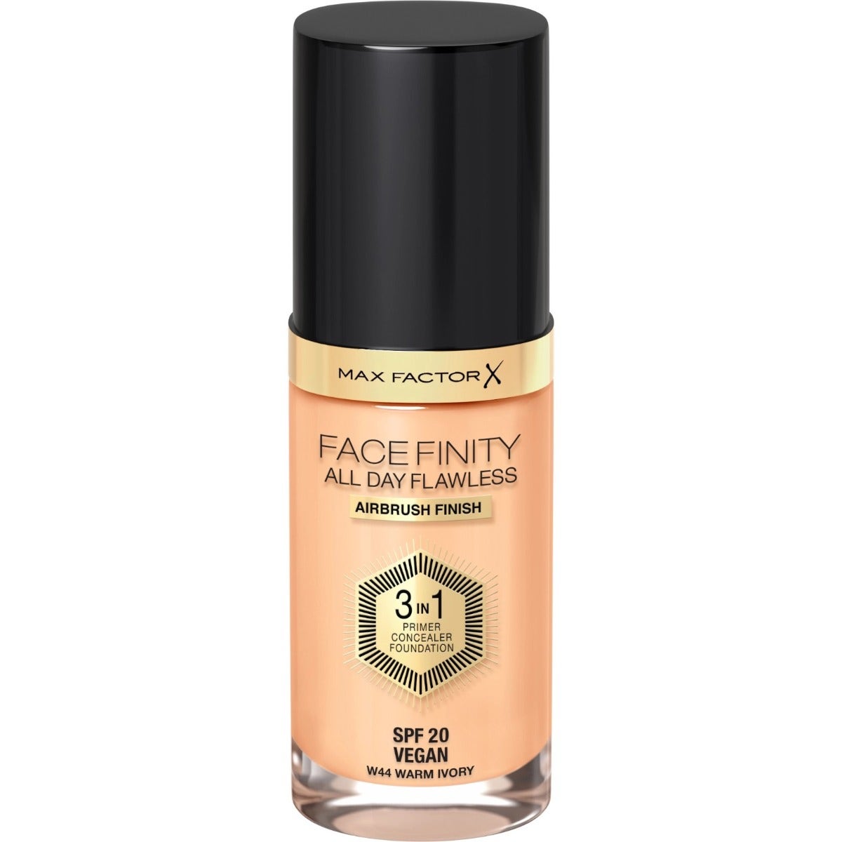 Max Factor Fondotinta Facefinity All Day Flawless 3in1 44 Warm Ivory 30ml-3