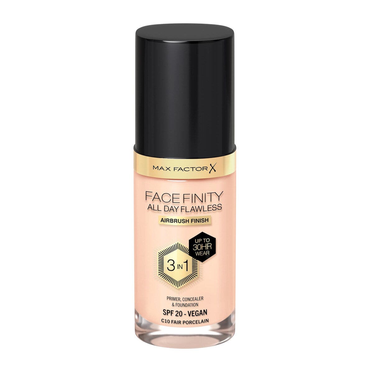 Max Factor Fondotinta Facefinity All Day Flawless 3In1 C10 Fair Porcelain 30ml-1