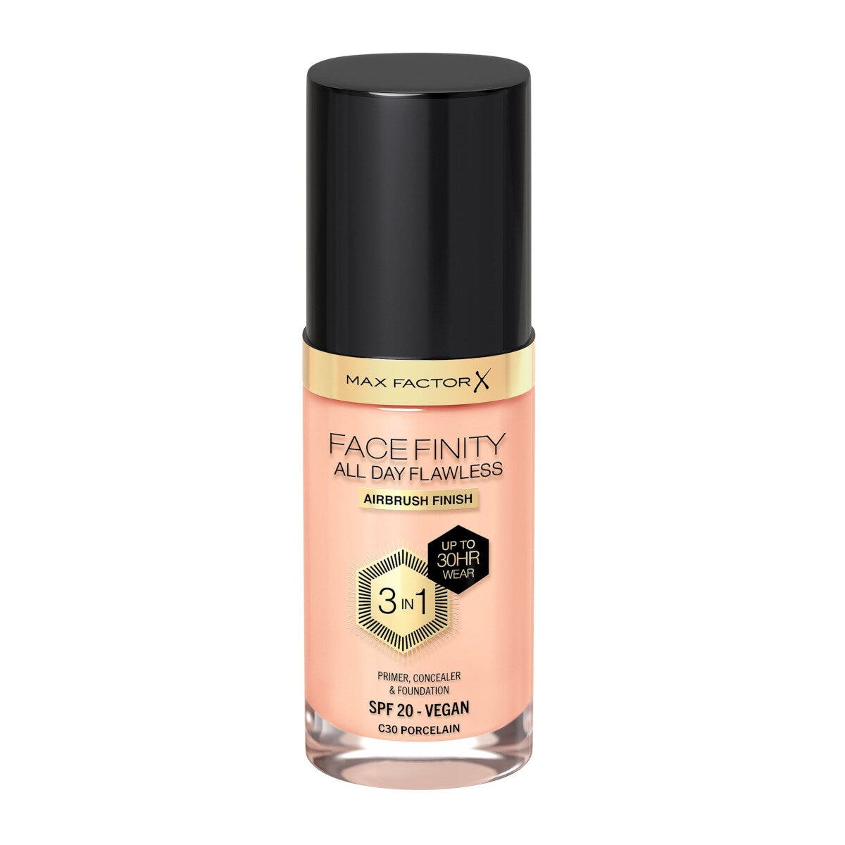 Max Factor Fondotinta Facefinity All Day Flawless 3In1 C30 Porcelain 30ml-1
