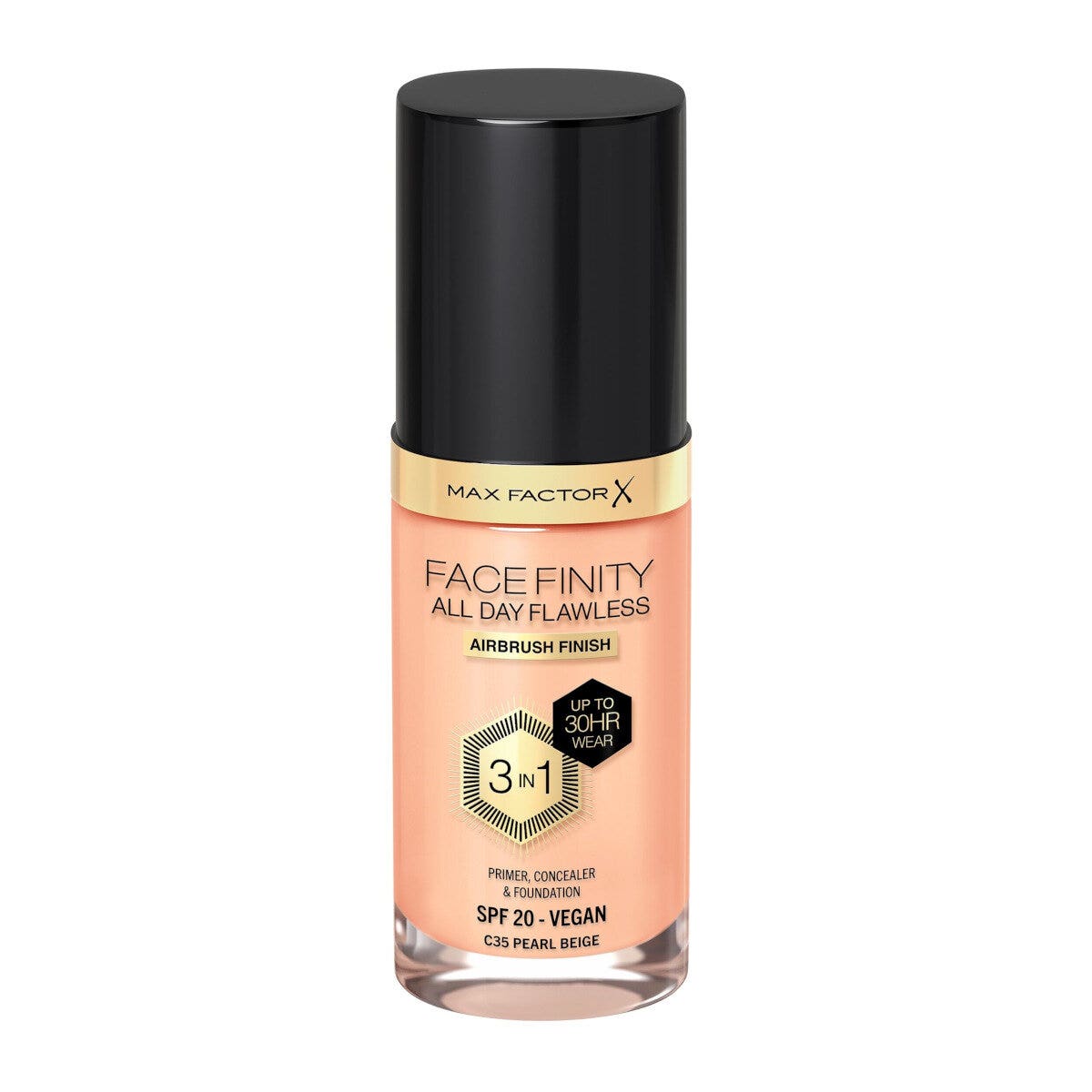 Max Factor Fondotinta Facefinity All Day Flawless 3In1 C35 Pearl Beige 30ml-1