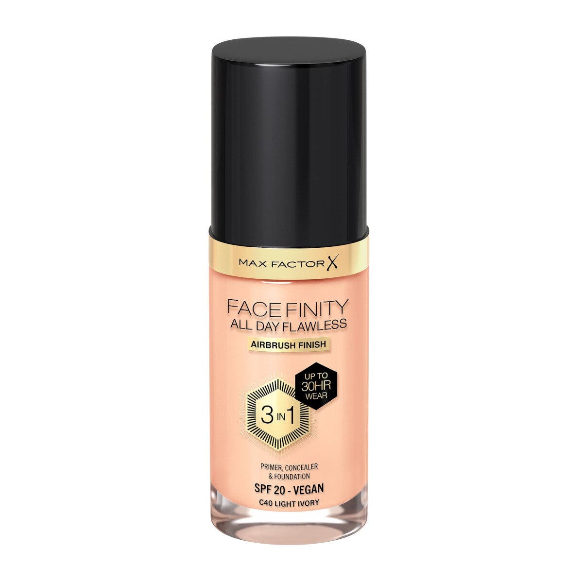 Max Factor Fondotinta Facefinity All Day Flawless 3In1 C40 Light Ivory 30ml-1