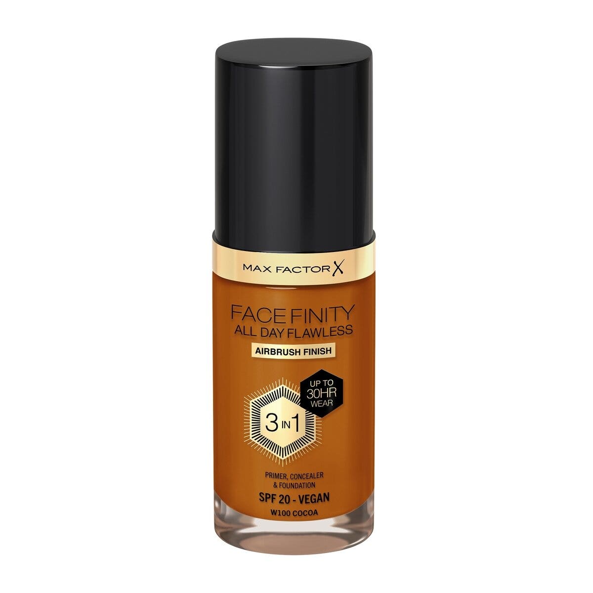 Max Factor Fondotinta Facefinity All Day Flawless 3In1 W100 Cocoa 30ml-1