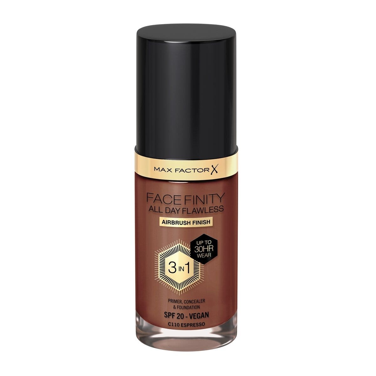Max Factor Fondotinta Facefinity All Day Flawless 3In1 C110 Espresso 30ml-1