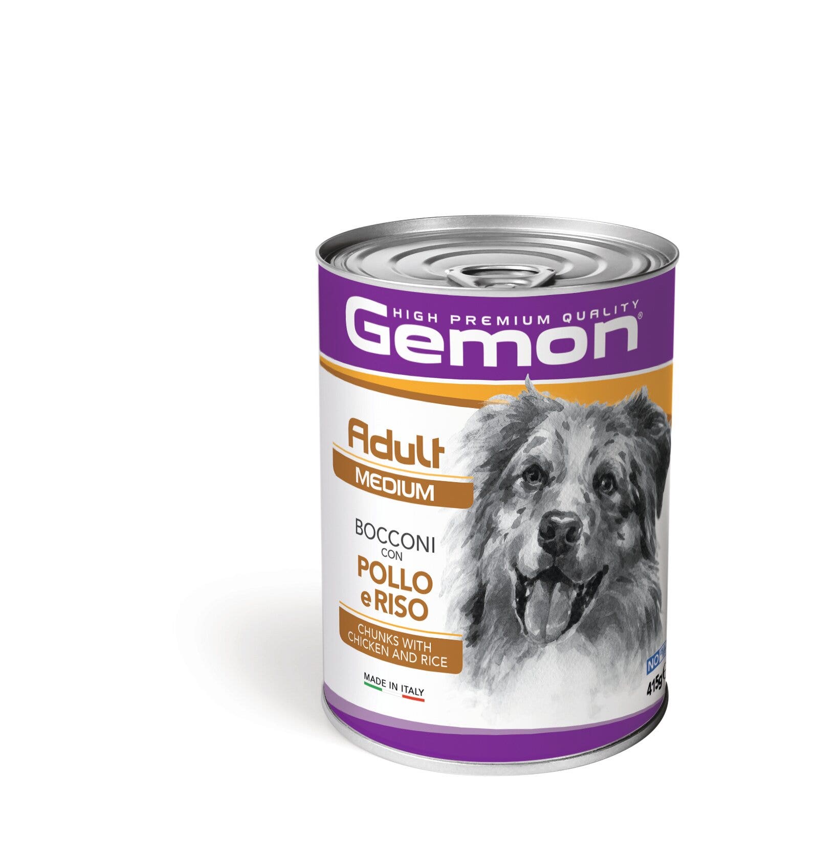 Gemon Bocconi Pollo E Riso Cibo Umido Cani Adulti Taglia Media Barattolo 415 g-3