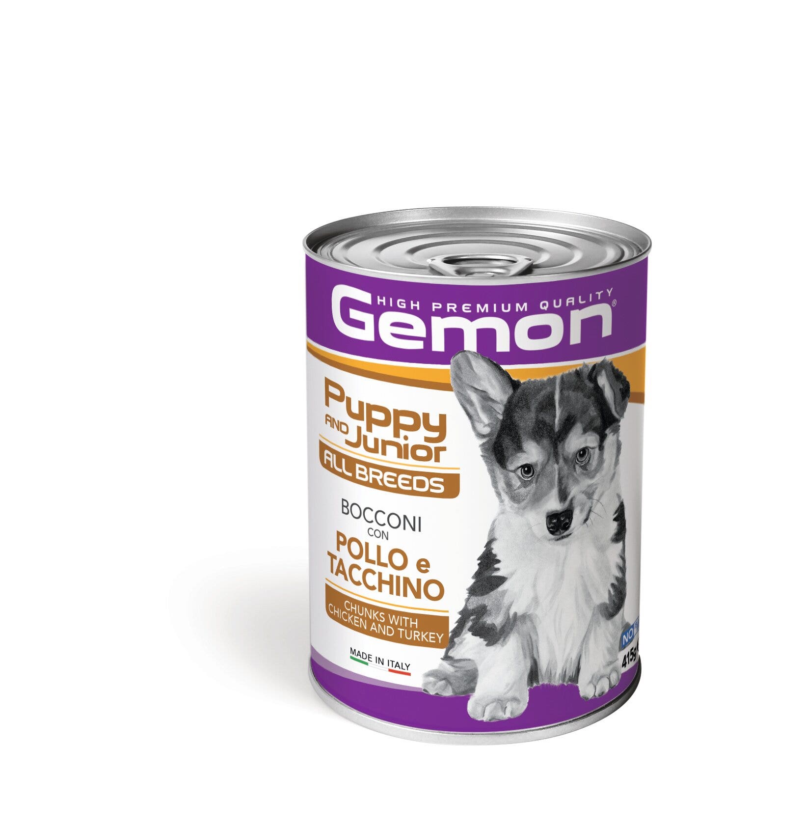 Gemon Bocconi Pollo E Tacchino Cibo Umido Cani Cuccioli Barattolo 415 g-2