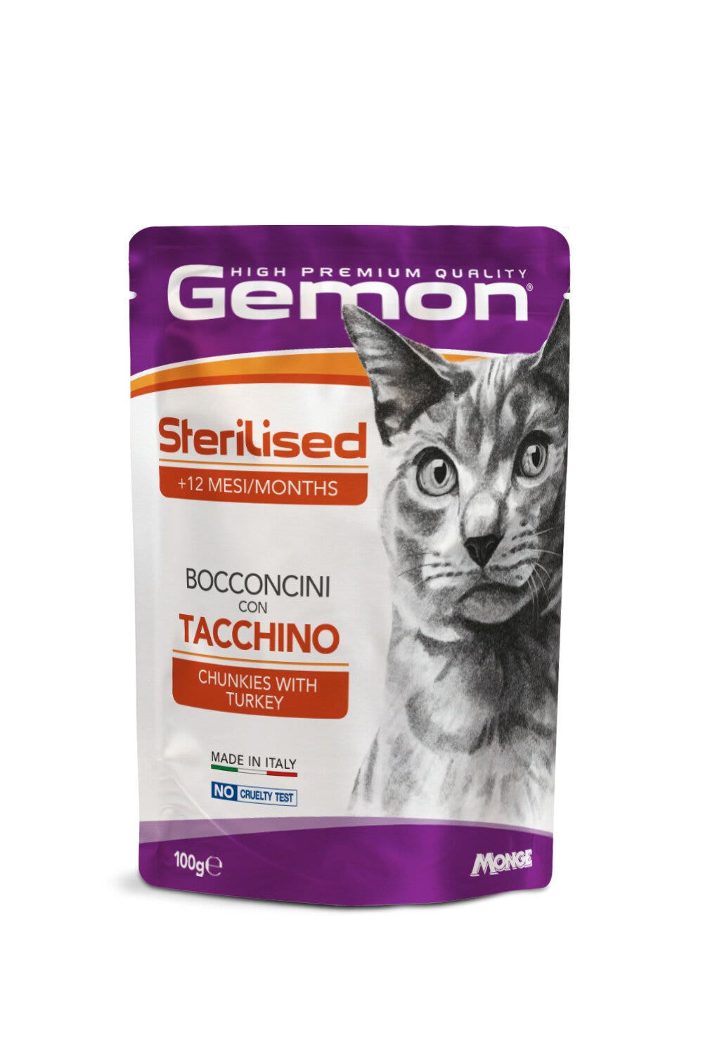 Gemon Bocconcini Con Tacchino Cibo Umido Senior Gatti Età Avanzata Busta 100g-5