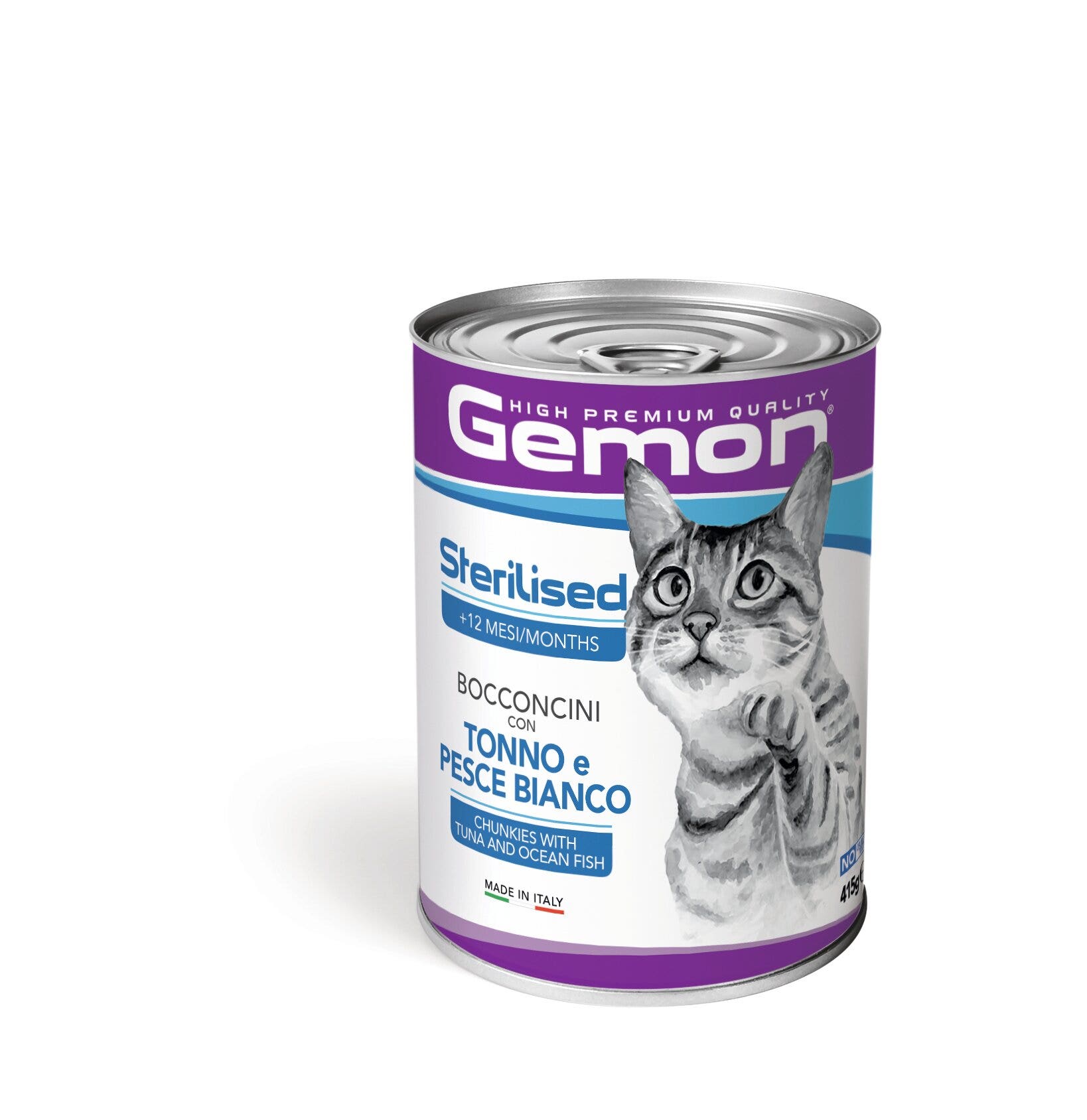 Gemon Bocconcini Tonno E Pesce Bianco Cibo Umido Gatti Adulti Barattolo 400 g-3