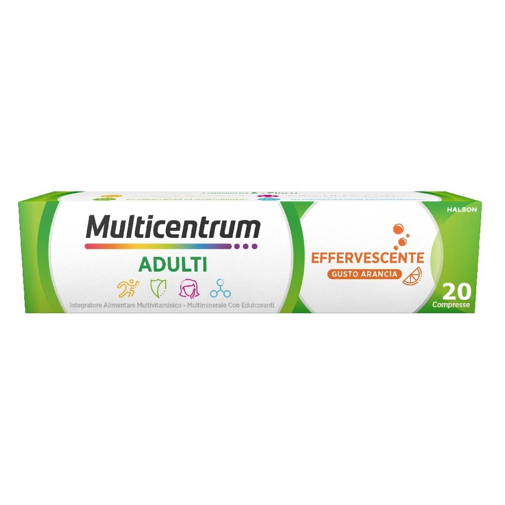 Multicentrum Adulti Effervescente Integratore Alimentare Multivitaminico Vitamina B C D3 Ferro 20 Compresse-0