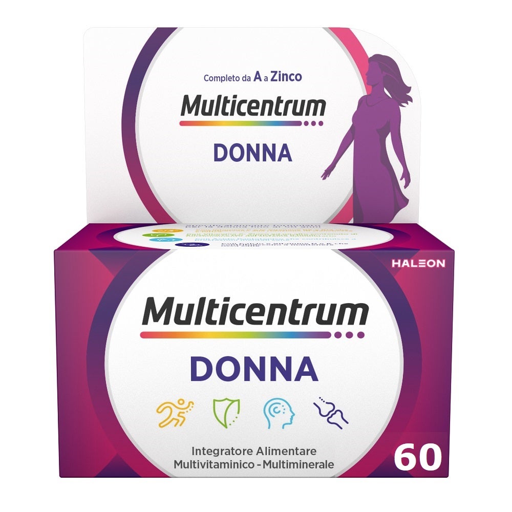 Multicentrum Donna Integratore Alimentare Multivitaminico Vitamina D Calcio Ferro Acido Folico 60 Compresse-0