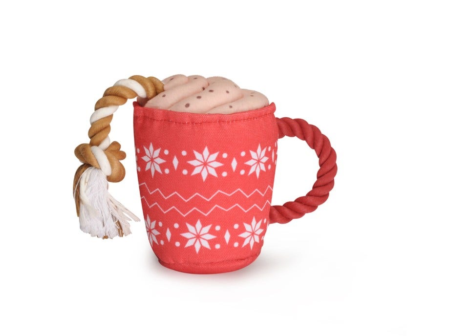 Camon Gioco Tazza Natalizia in Peluche Con Squeaker Per Cani-2