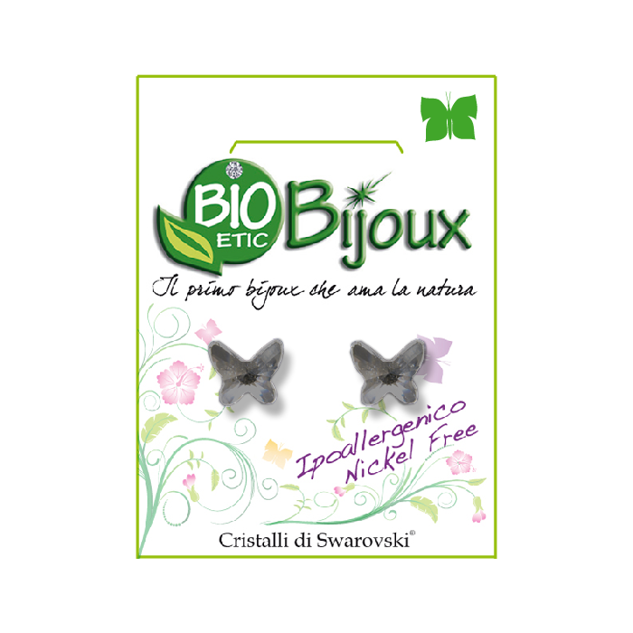 Bioetic Bijoux Orecchini Bat 8mm Black Diamond  - 1