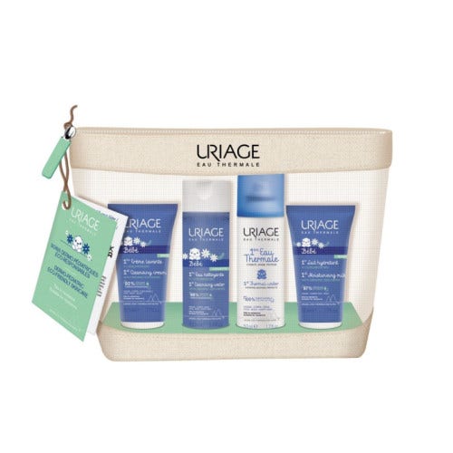 Uriage Trousse Da Viaggio Bambini Crema Detergente 50ml + Acqua Detergente 100ml + Acqua Termale 50ml + Latte Idratante 50ml-2