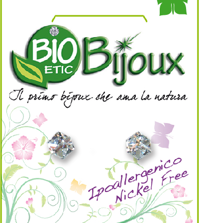 Bioetic Bijoux Orecchino Cubo 4mm Crystal  - 1