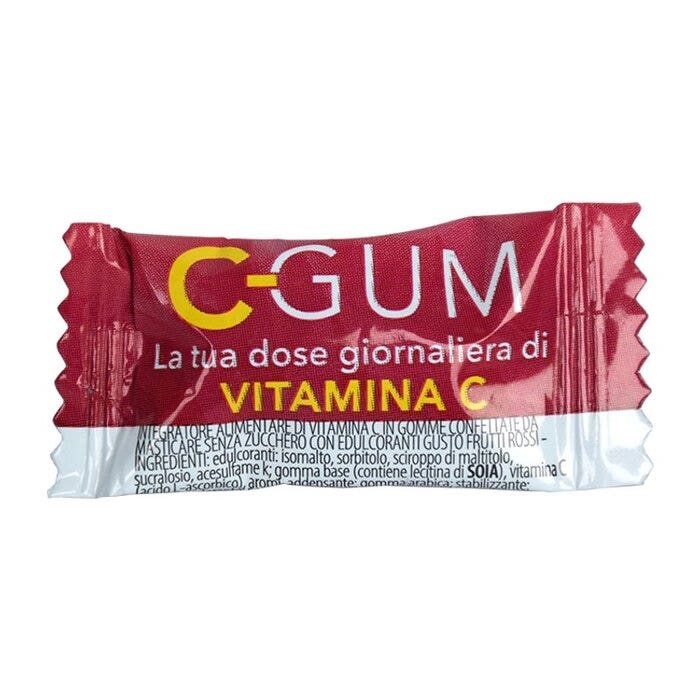 C-gum La Dose Giornaliera Di Vitamina C Frutti Rossi 1 Chewing Gum Monodose-1