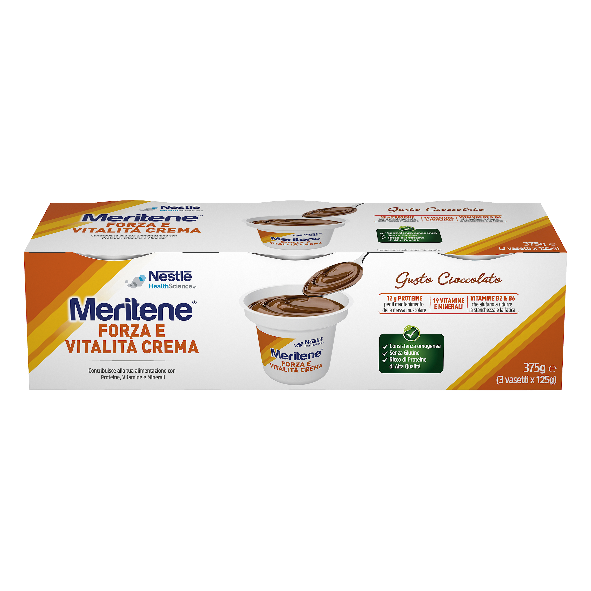 Meritene Crema Cioccolato 3x125g  - 2