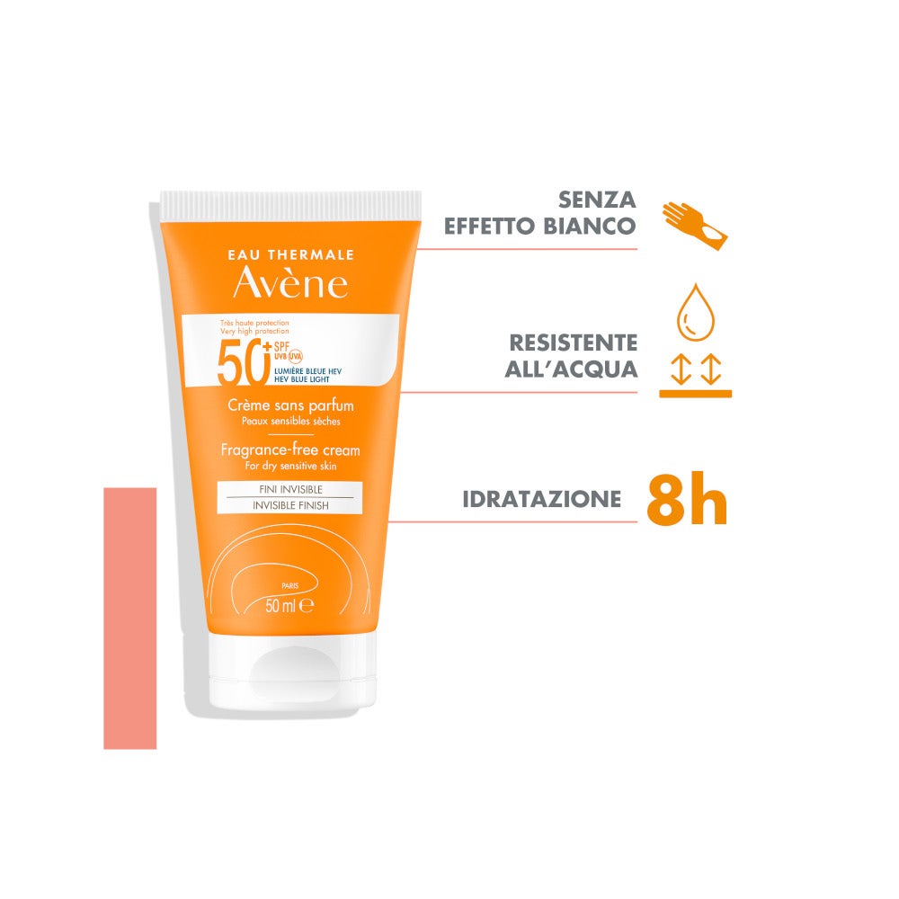 Avène Crema Senza Profumo SPF 50+ Solare Viso 50ml-10
