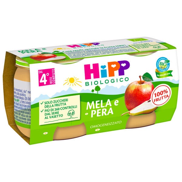 Hipp Omogeneizzato Mela/Pera 2x80g 4Mesi+ - 2