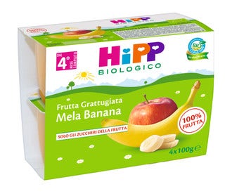 Hipp Bio Frutta Grattugiata Mela Banana 4M+ 4x100g  - 2
