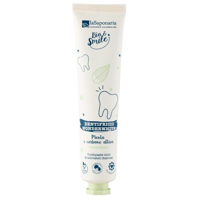 La Saponaria Bio&Smile Dentifricio Wonderwhite Menta/Carbone 75ml  - 1