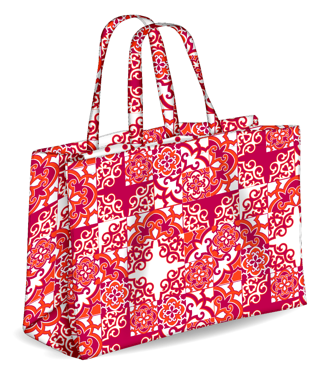 Colors Tote Borsa Mare Reversibile Colore Rosso-2