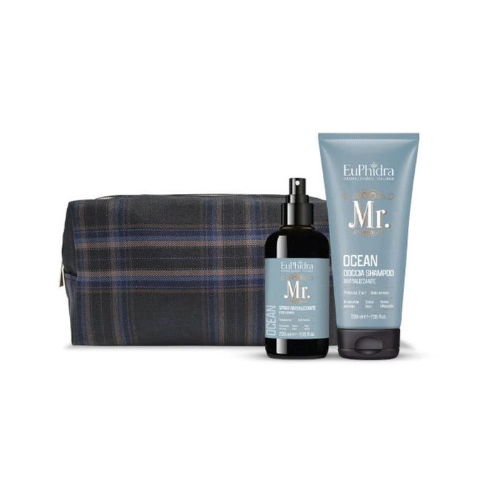 Euphidra Kit Mr. Ocean Doccia Shampoo 200ml+Spray Viso Corpo 200ml+Trousse-1