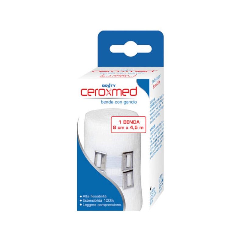 Benda Elastica Ceroxmed 8x450cm Con Gancio 1 Pezzo  - 3
