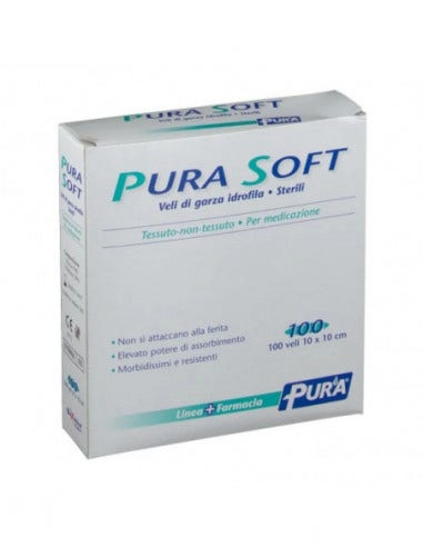 Pura Soft Garza In Tessuto Non Tessuto 10cmx10cm 100 Pezzi-2