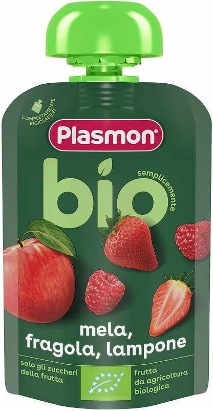 Plasmon Pouches Bio Fragola Lampone 100g-1