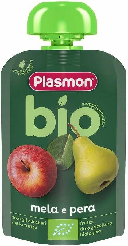 Plasmon Pouches Bio Mela Pera 100g-1