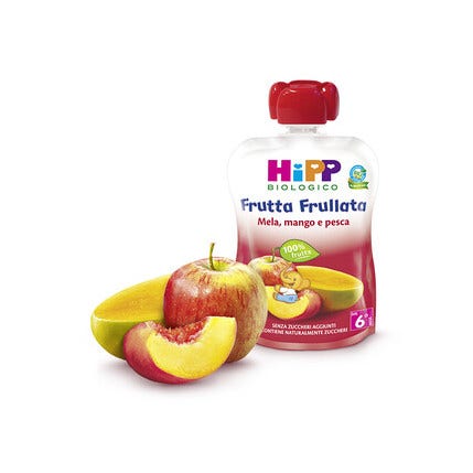 Hipp Frutta Frullata Mela Mango e Pesca 90 g  - 1