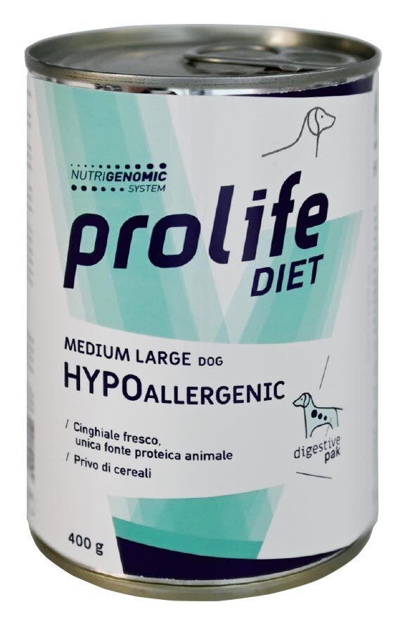 Prolife Dog Diet Wet Hypoallergenic Cibo Umido Per Cani Taglia Media/Grande Lattina 400g-2