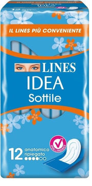 Lines idea Sottile Anatomico Ripiegato 12 Assorbenti-1