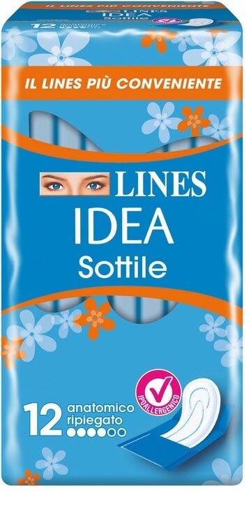 Lines idea Sottile Anatomico Ripiegato 12 Assorbenti-1