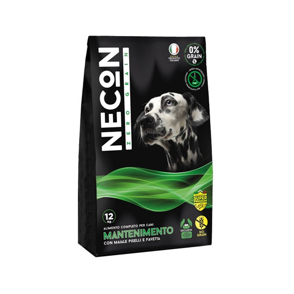 Necon Zero Grain Mantenimento Crocchette Maiale Piselli Per Cani Sacco 12Kg-1