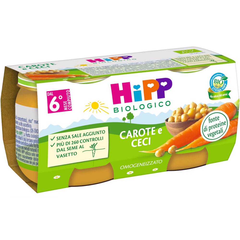 Hipp Bio Omogeneizzato Carote E Ceci 2x80g - 1