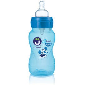 J Bimbi B Free Me Blu Biberon Polipropilene Tettarella Silicone 260ml 0 Mesi+ - 1