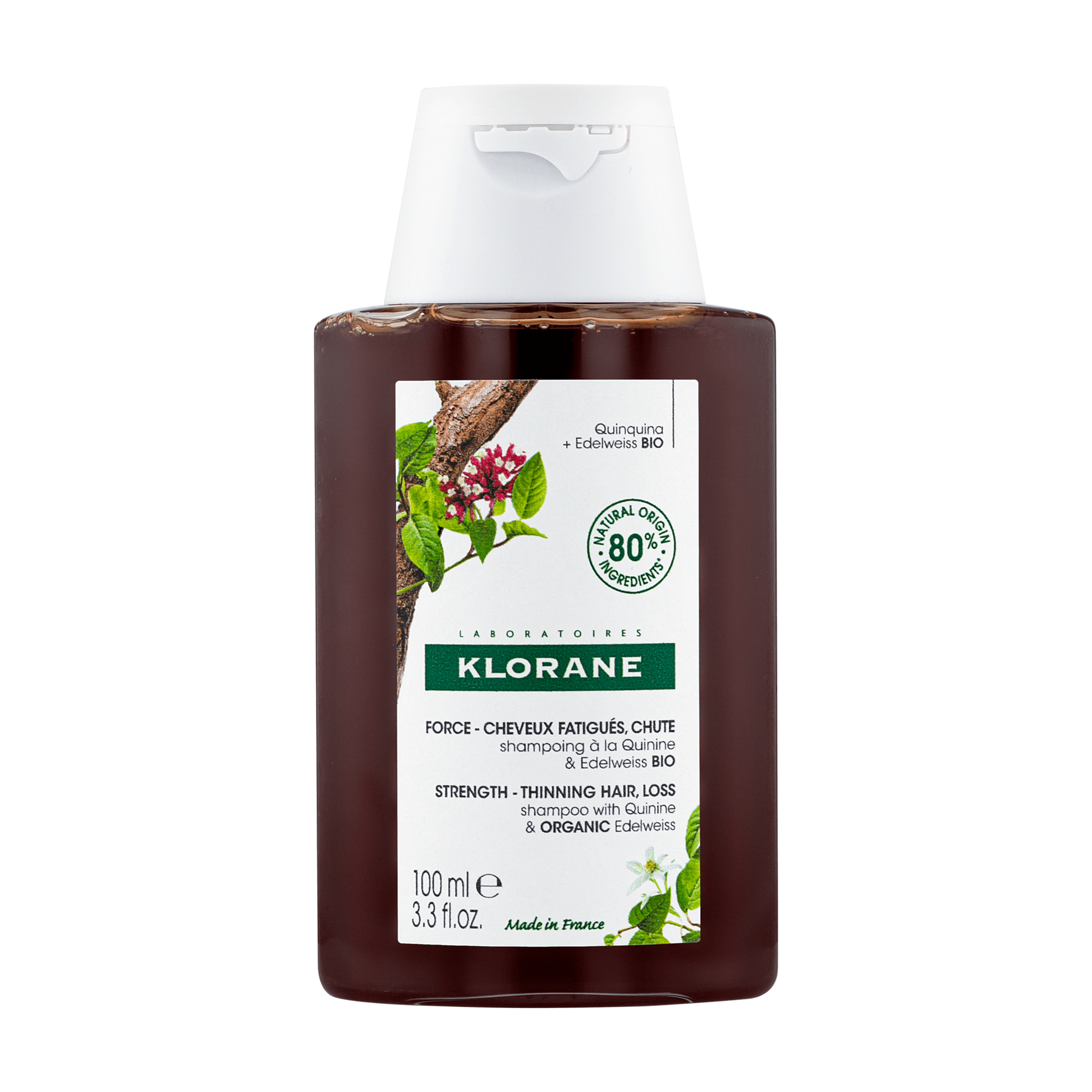 Klorane Shampoo alla Chinina e Stella Alpina Bio Caduta Capelli 100ml  - 2