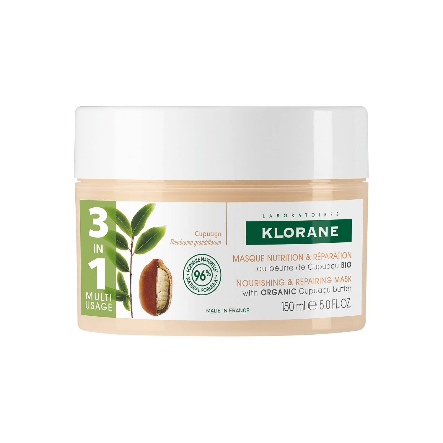 Klorane Maschera 3 in 1 Burro Di Cupuacu Bio 150ml  - 1