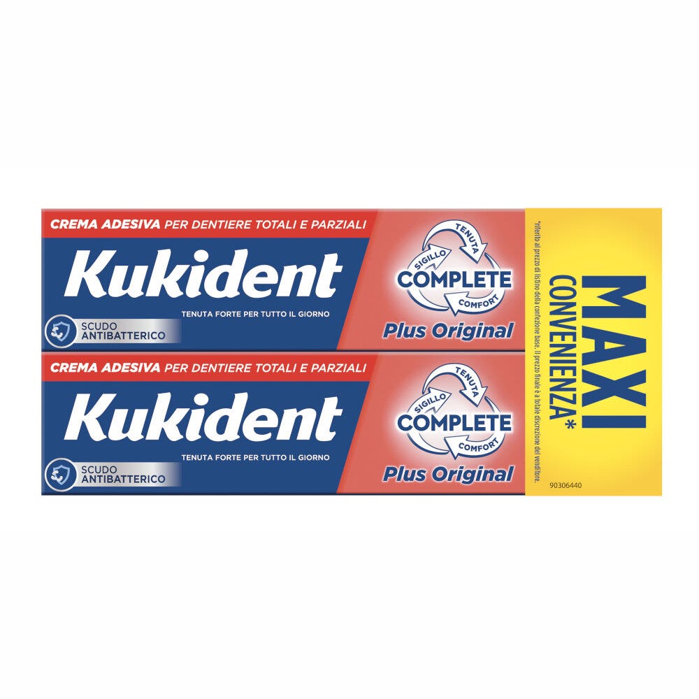 Kukident Complete Plus Original Crema Adesiva 2x65g-1
