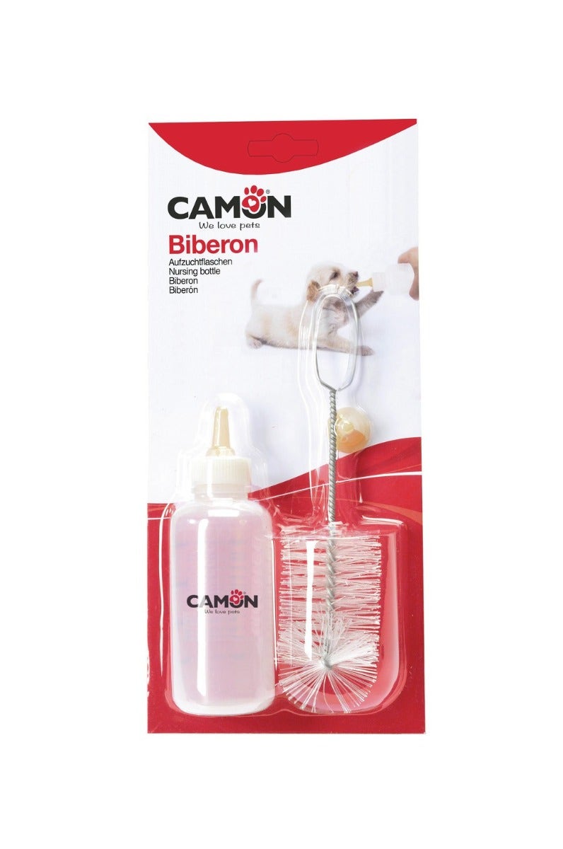 Camon Set Biberon Con Spazzolino E Tettarella Di Ricambio Per Cani/Gatti-3
