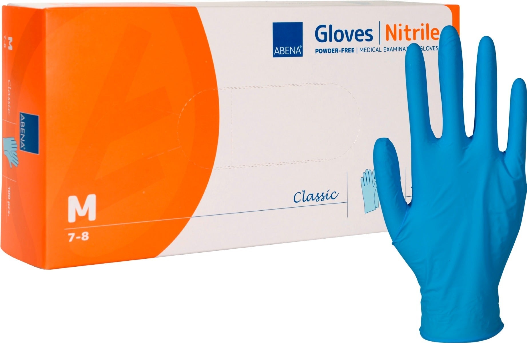 Abena Guanto Nitrile Senza Polvere Blu Taglia M 100 Pezzi-3